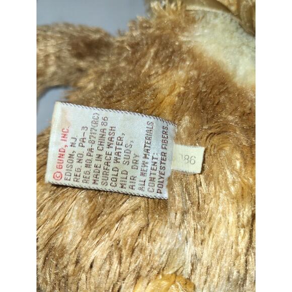 Gund Teddy Bear Plush Bow Stuffed Animal Multi Color Brown 43359 14" - Picture 7 of 8